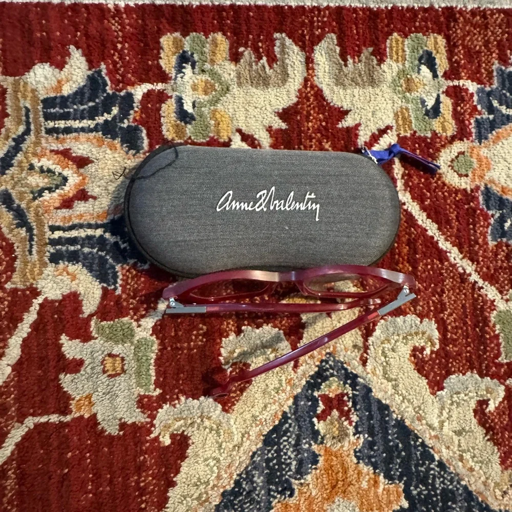Anne & Valentin Women's Red Frame Glasses